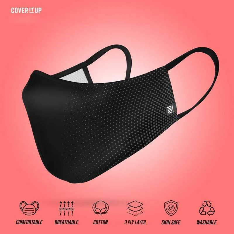 Pack of 3 Black Reusable Face Mask - Image 6